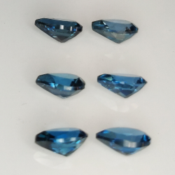 Pear cut London blue topaz 6x4mm 4pz