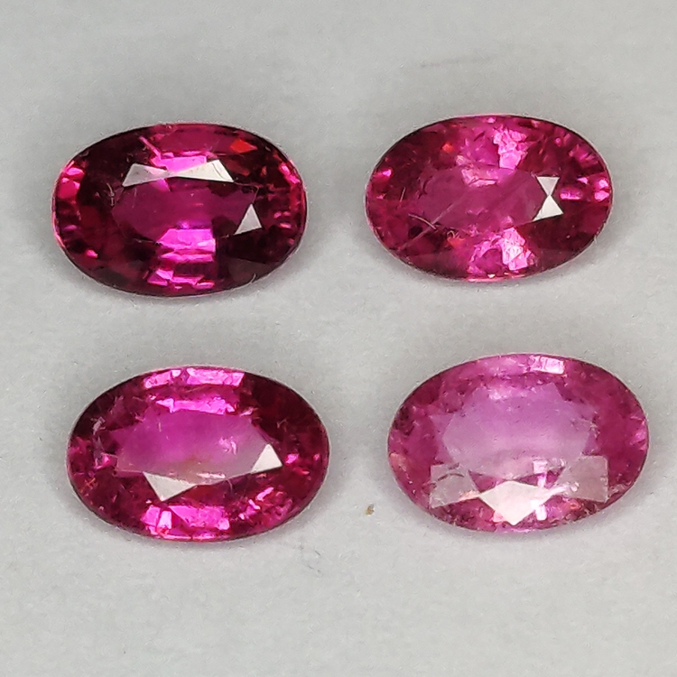 Pink rubellite tourmaline oval cut 6x4mm 1pz