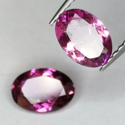 Pink rubellite tourmaline oval cut 7x5mm 1pz