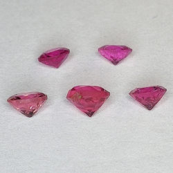 Pink rubellite tourmaline round cut 3.1-3.9mm 1ct