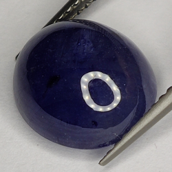 7.16ct Blauer Saphir cabochon oval 11.3x10.2mm