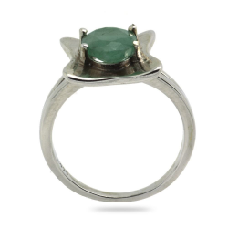 Emerald & 925 Sterling Silver Ring