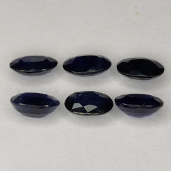 3.41ct Blue Sapphire oval cut 6.1x4.0mm 6pc