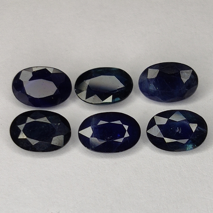 3.41ct Bleu Saphir ovale coupe 6.1x4.0mm 6pcs