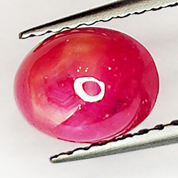 2.07ct Ruby Star cabochon oval 7.1x5.8mm