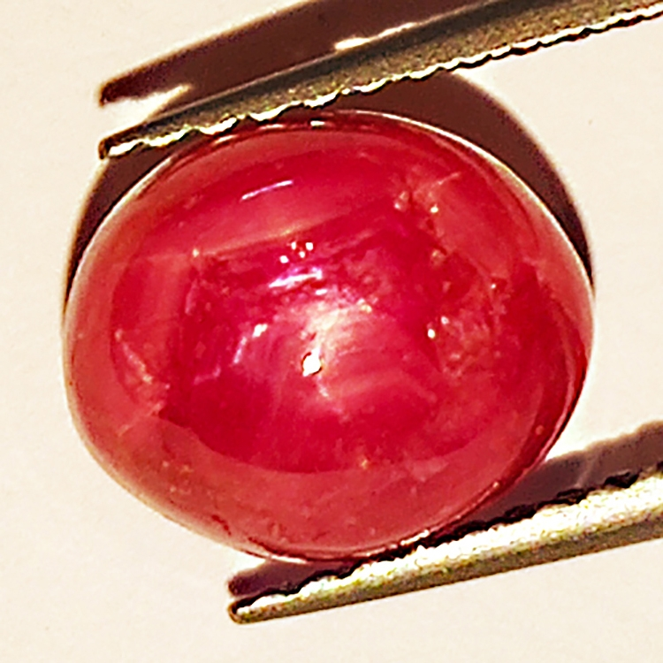 3.86ct Ruby Star cabochon oval 8.5x7.1mm