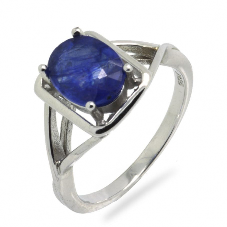 Blue Sapphire & 925 Sterling Silver Ring