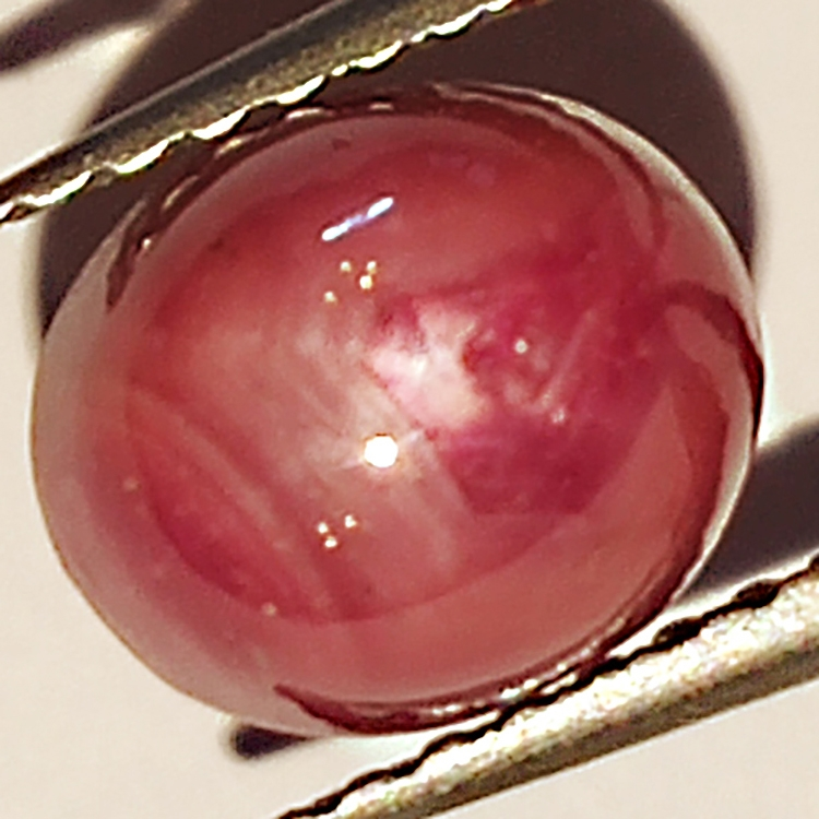 2.26ct Rubino Stella cabochon ovale 7.2x6.2mm