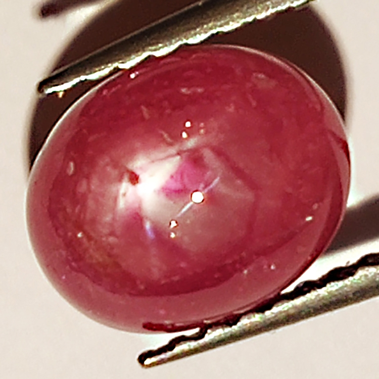 2.86ct Rubino Stella cabochon ovale 8.1x6.4mm