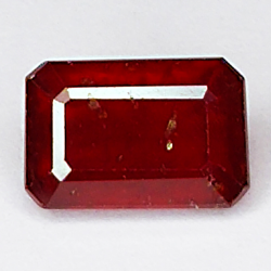 3.95ct Ruby emerald cut 9.8x6.4mm