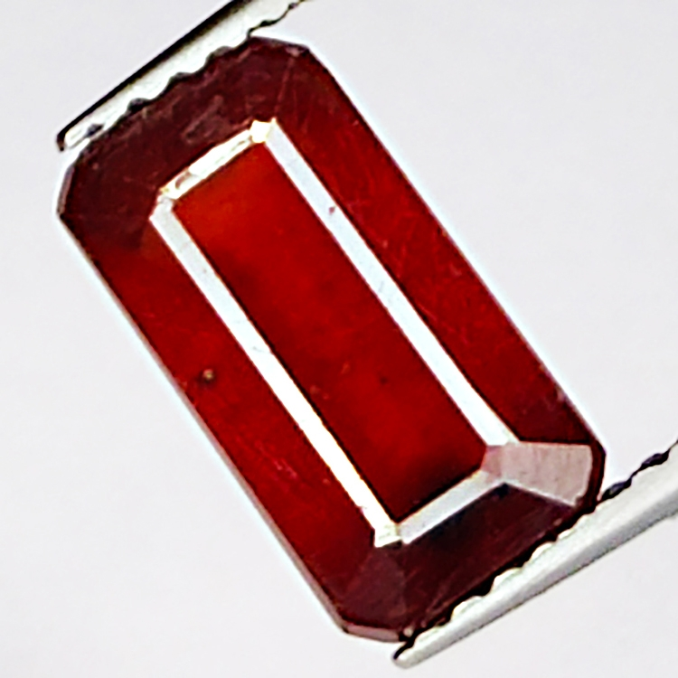 3.25ct Ruby emerald cut 10.2x5.6mm