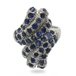 Blue Sapphire & 925 Sterling Silver Ring