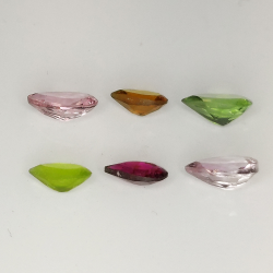 Tourmaline multicolore taille poire 1,52 ct 6pz