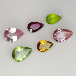 1,52ct Birnenschliff Multicolor Turmalin 6Stk