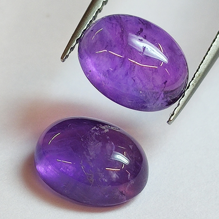 Amethyst oval cabochon 9.00x7.00mm 2pcs