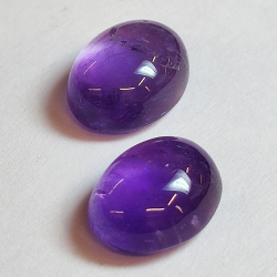 Amethyst oval cabochon 9.00x7.00mm 2pcs