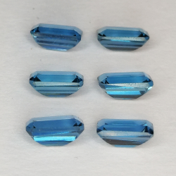 Topacio Londres azul talla esmeralda 6x4mm 4pz