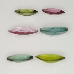 0.96ct Turmalina multicolor talla marquis 5-6mm 6pz