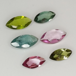 0.96ct Tourmaline multicolore taille marquis 5-6mm 6pcs