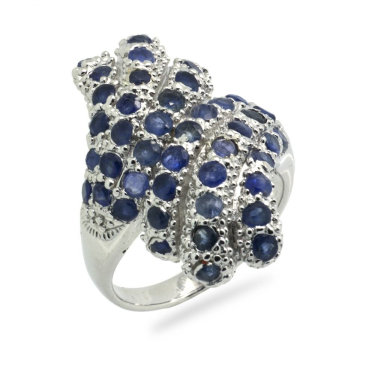 Blue Sapphire & 925 Sterling Silver Ring