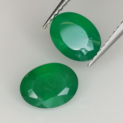 Agate verte coupe ovale 8x6mm 1pz