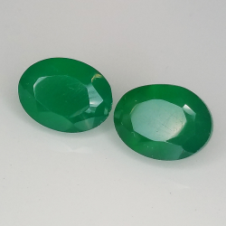 Agate verte coupe ovale 8x6mm 1pz