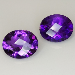 Amethyst oval geschliffen mit Schachbrett 12.00x10.00mm 1St.