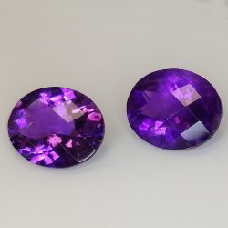 Amethyst oval geschliffen mit Schachbrett 12.00x10.00mm 1St.