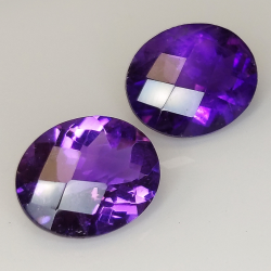 Amethyst oval geschliffen mit Schachbrett 12.00x10.00mm 1St.