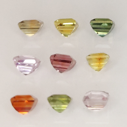 Zaffiro di Ceylon multicolore con taglio Princess, 2,9-3,0 mm, 1 ct