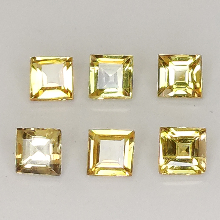 Zaffiro giallo taglio princess 2,1-2,7 mm 1 ct