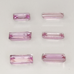 Zaffiro di Ceylon rosa taglio baguette, 2,0-2,5 mm, 1 ct