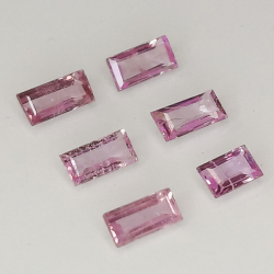 Rosa Baguette-Schliff Ceylon Saphir 2.0-2.5mm 1ct