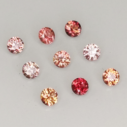 Zaffiro padparadscha taglio brillante 1,7 mm 1 ct