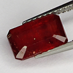 2.35ct Ruby emerald cut 8.5x5.5mm