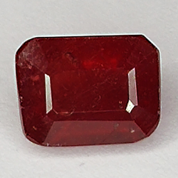 2.00ct Ruby emerald cut 7.2x5.7mm