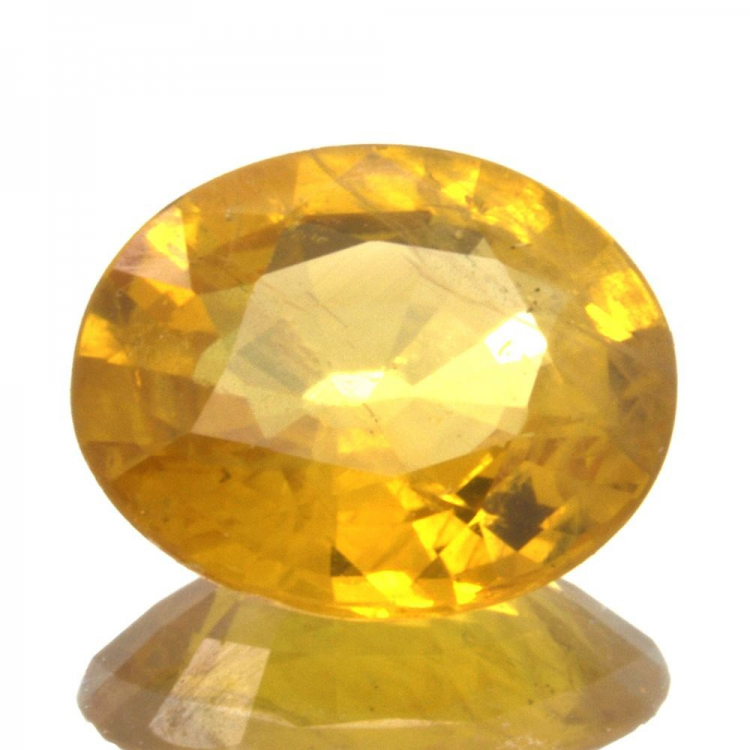 Saphir jaune 1,73 ct taille ovale 8,39x6,96 mm