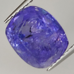 3.89ct Tanzanite cushion cut 9.5x8.0mm