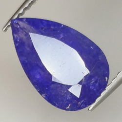 3.42ct Tanzanite pear cut 12.0x7.7mm