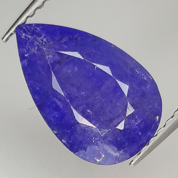 3.42ct Tanzanite pear cut 12.0x7.7mm