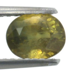 Saphir vert 1,40 ct taille ovale 6,69x5,27 mm