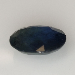 3.71ct Saphir Bleu effet soie coupe ovale 10.7x8.6mm