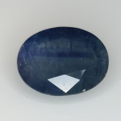 3.96ct Zaffiro Blu effetto seta taglio ovale 10.8x8.9mm