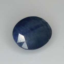 3.96ct Zaffiro Blu effetto seta taglio ovale 10.8x8.9mm