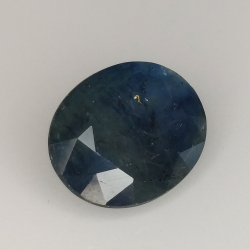 4.64ct Blauer Saphir seideneffekt ovalschliff 10.9x8.7mm