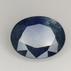 4.09ct Blauer Saphir seideneffekt ovalschliff 10.8x8.7mm