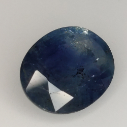 4.09ct Blauer Saphir seideneffekt ovalschliff 10.8x8.7mm