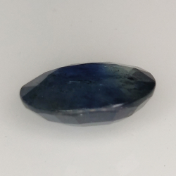 4.09ct Blauer Saphir seideneffekt ovalschliff 10.8x8.7mm