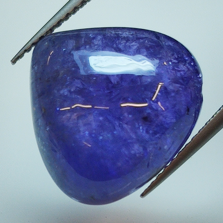 14.11ct Tansanit cabochon birne 14.9x16.0mm