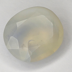 5.95ct White Opal oval cut 15.0x12.9mm